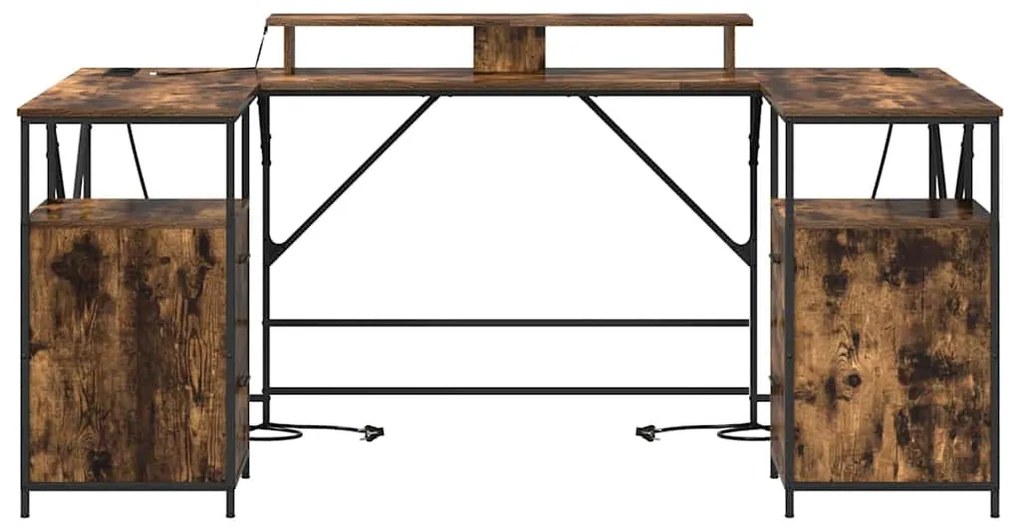 Asztal fiókkal Füstölt tölgy 182 x 101 x 87.5 cm Faanyag