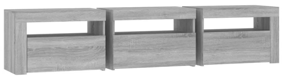 szürke sonoma színű TV-szekrény LED-lámpákkal 180x35x40 cm