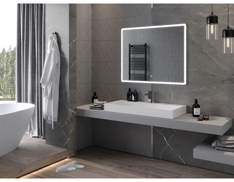 Mexen Navia, LED fürdoszobai tükör háttérvilágítással 100 x 80 cm, 6000K, páramentesíto, 9803-100-080-611-00
