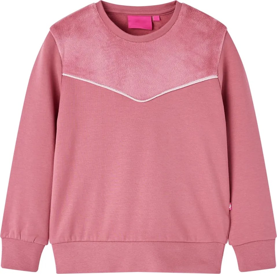 vidaXL Gyerek pulóver Velvet Patchwork málna 128