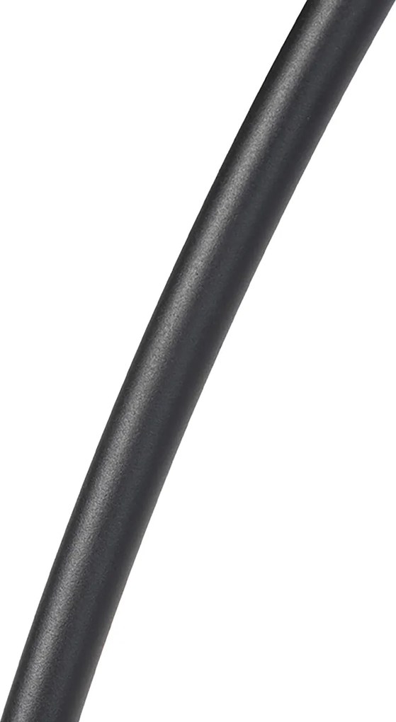 Modern ív lámpa fekete keleti árnyékolóval és bambusszal 50 cm - XXL Rina