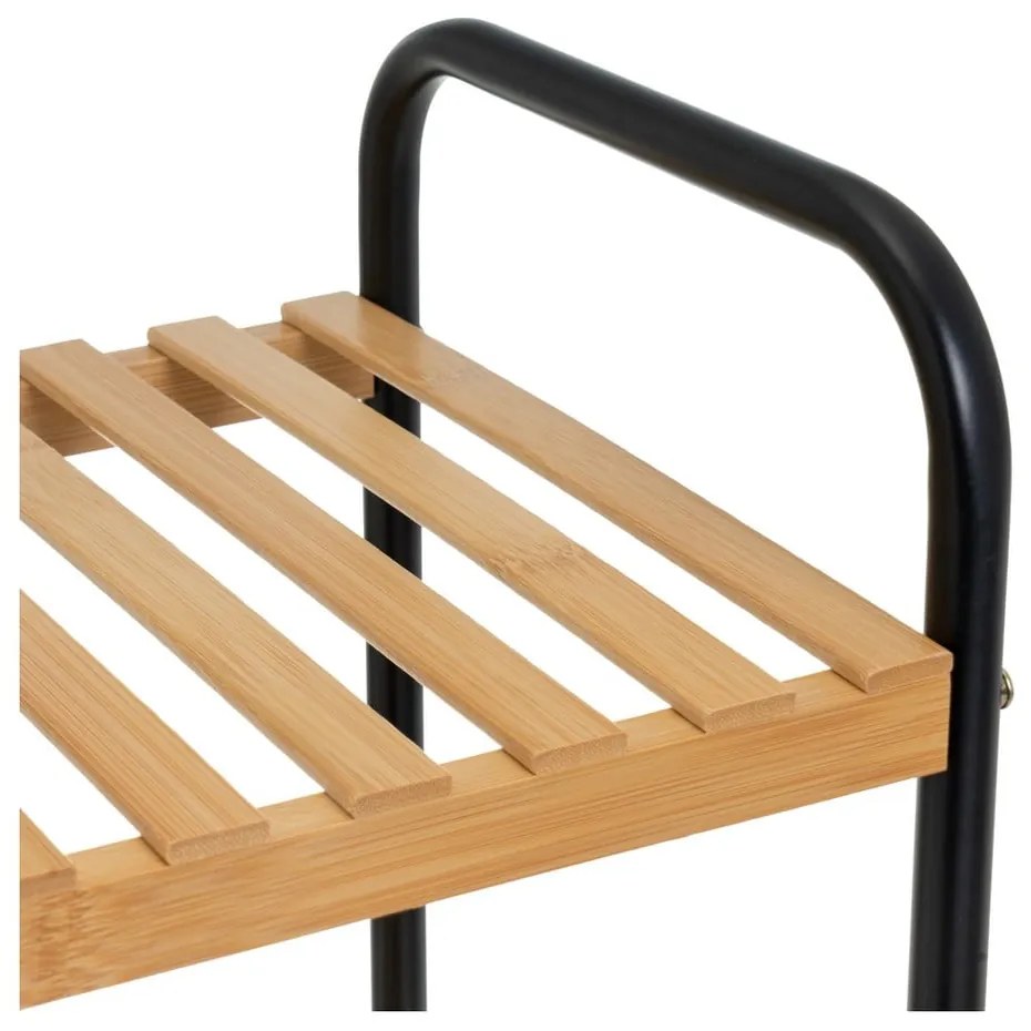 Fekete-natúr színű bambusz polcos állvány 30x75 cm – Casa Selección