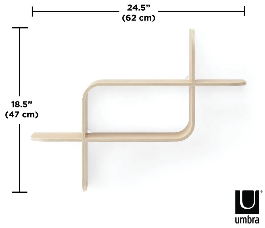 Natúr színű többszintes kaucsukfa fali polc Montage – Umbra