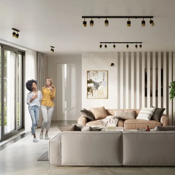 Sollux SL.1072 - Spotlámpa NERO 4xGU10/40W/230V fekete/arany