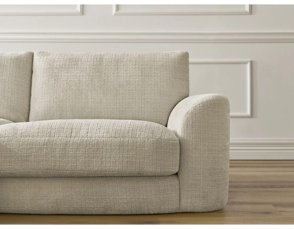 Bézs zsenília sarokkanapé (bal oldali-heverő résszel) Leonore – Bobochic Paris