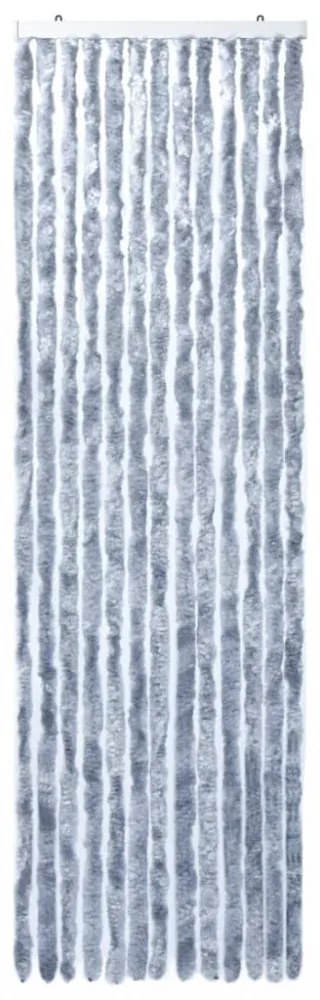 ezüstszínű zsenília rovarfüggöny 56 x 200 cm