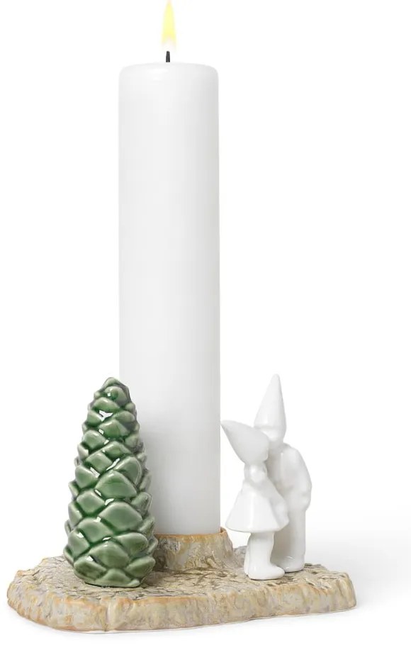 Christmass Kiss karácsonyi agyagkerámia gyertyatartó, hosszúság 17 cm - Kähler Design