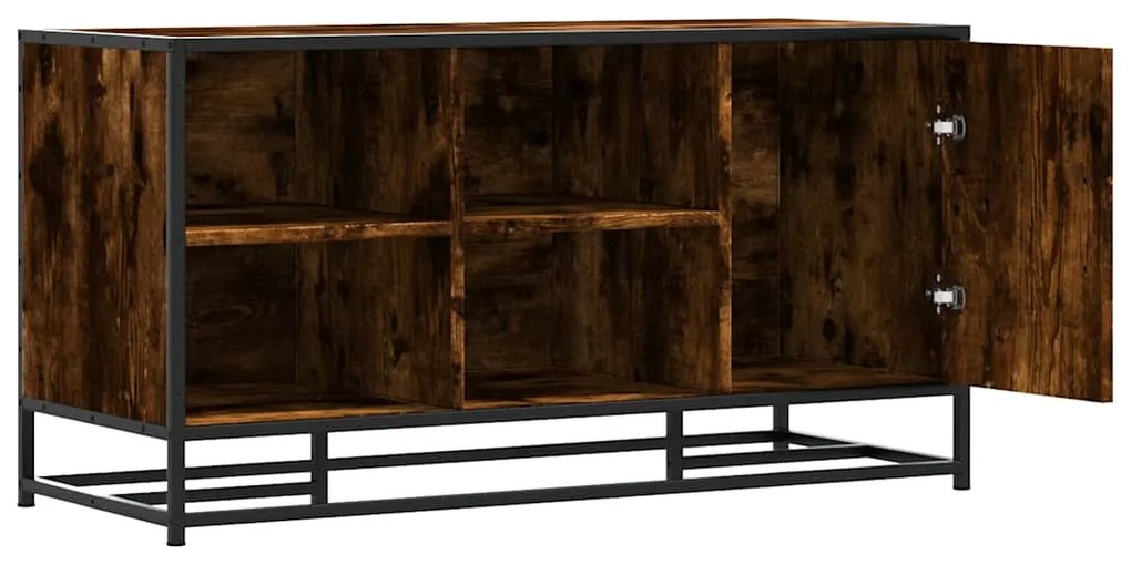 cipőpad füstölt tölgy 100x40x53,5 cm fából és fémből készült
