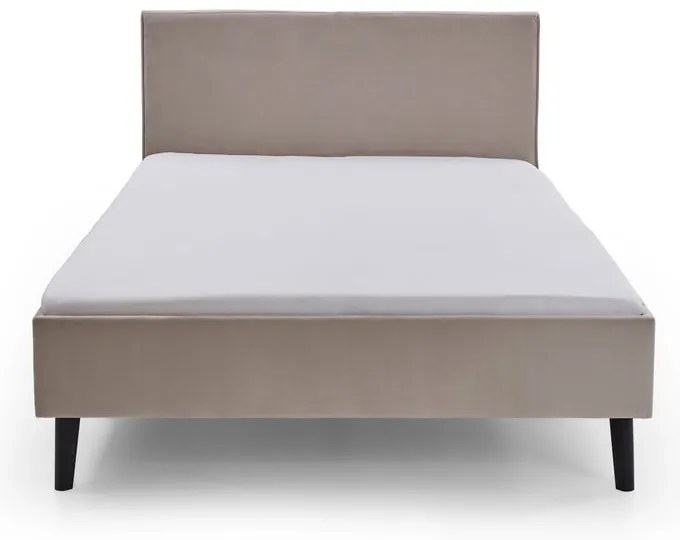 Fehér-krémszínű kárpitozott franciaágy ágyrács nélkül 140x200 cm Leira – Meise Möbel