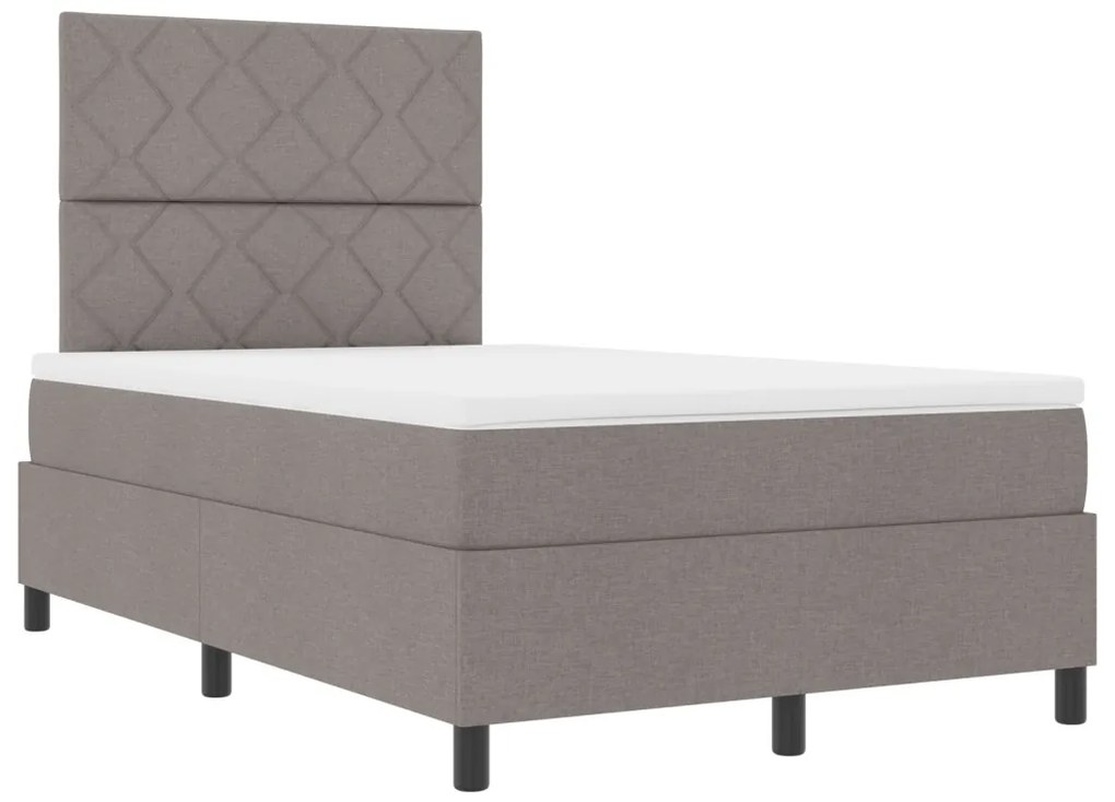 Box Spring Ágy Matraccal Taupe Kicsi Dbl Szövet