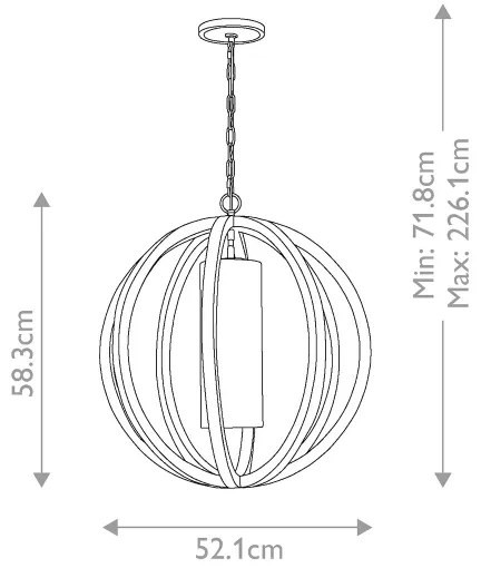 Elstead FE-ALLIER-P-S-LW - Csillár láncon ALLIER 1xE27/60W/230V tölgy