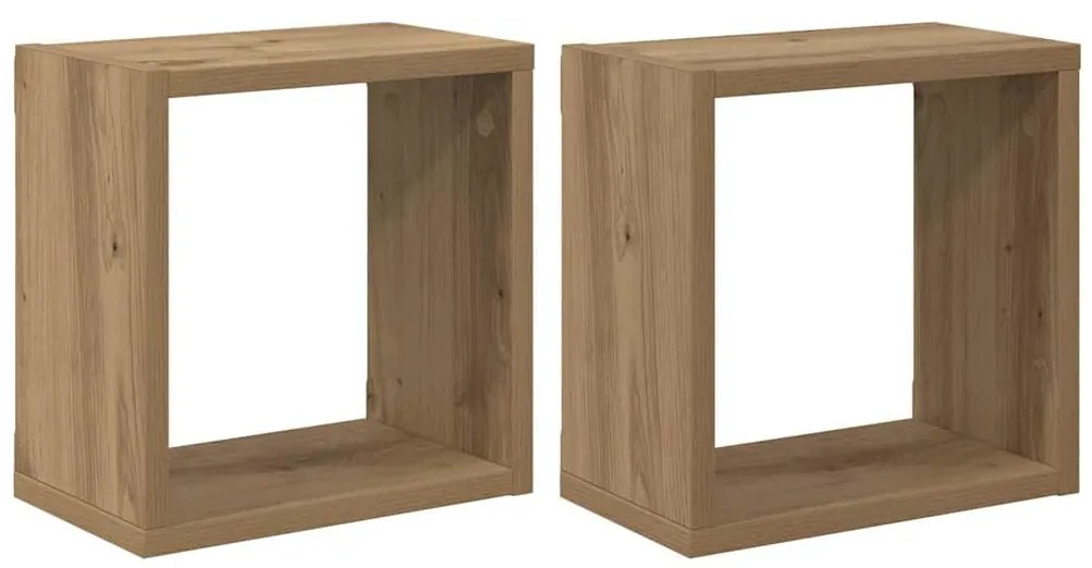 Fali Polcok 2 pcs kézműves tölgy 26 x 15 x 26 cm Faanyag