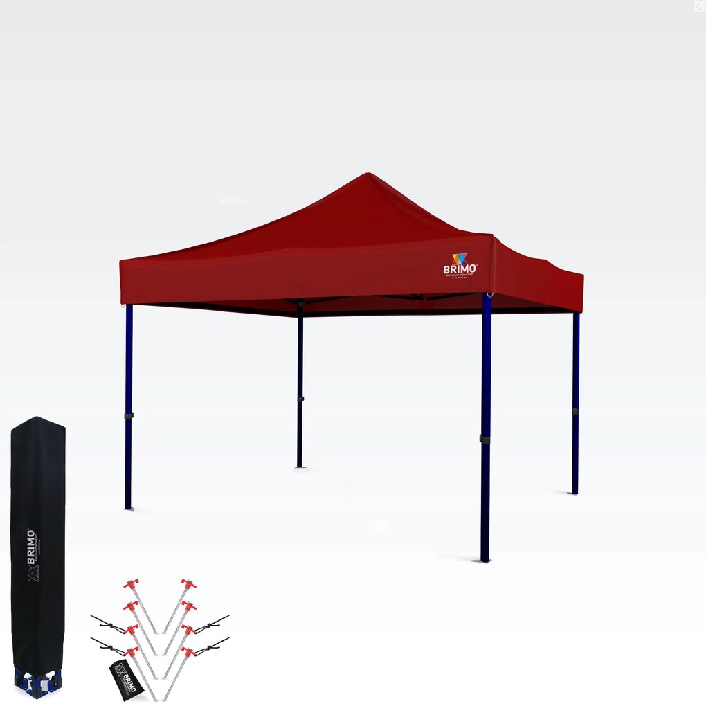 Összecsukható party sátor 3×3 m – Gyors felállítás és 100% védelem bulikhoz és ünnepségekhez - 3 oldalfal nélkül - Piros