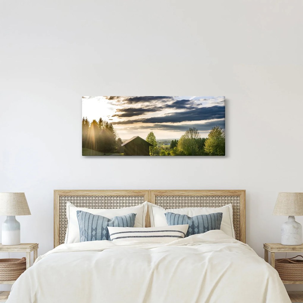 Kép egy házrol a réten (120x50 cm)