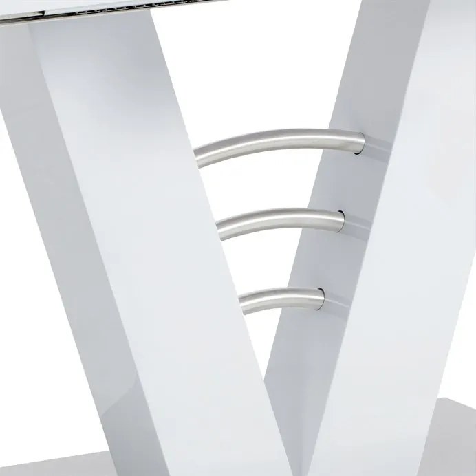 Bővíthető étkezőasztal 120–160x80 cm, MDF, fehér, HT-510 WT