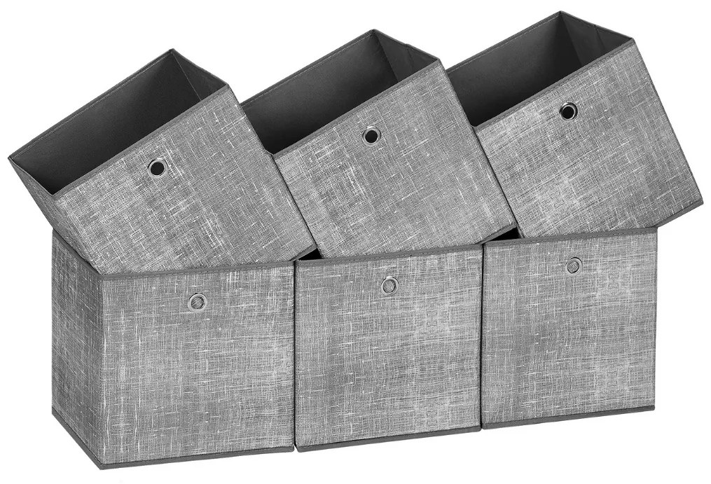 GARY tárolódoboz, 6 db, 30x30x30cm, szürke SongmicsHome