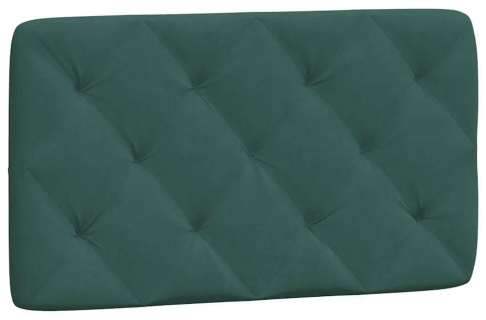 sötétzöld bársony ágykeret LED-világítással 90 x 200 cm