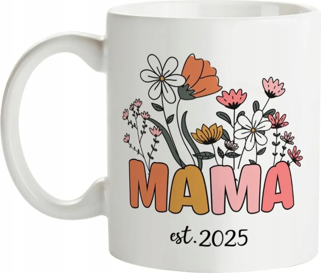 Kerámia bögre anyák napjára Virágcsokor