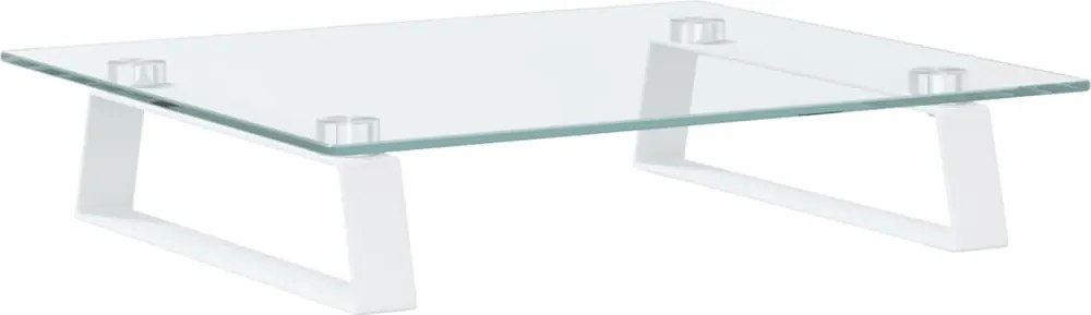 vidaXL fehér edzett üveg és fém monitorállvány 40 x 35 x 8 cm