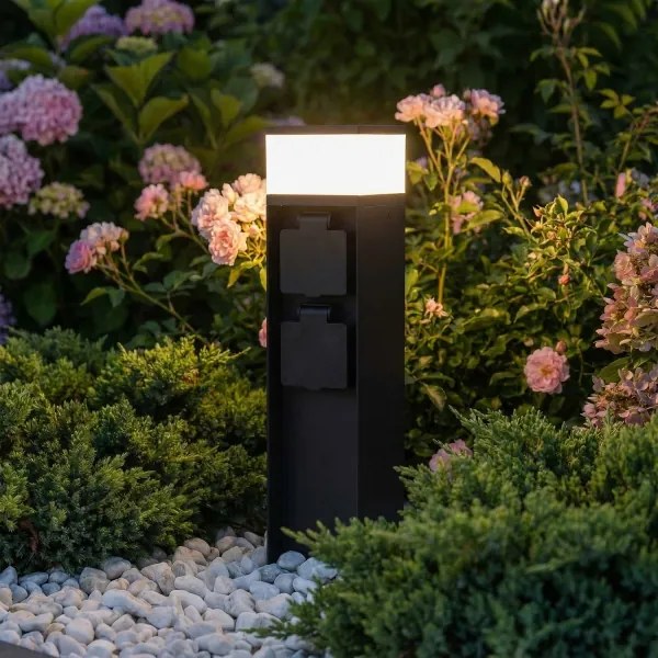 Brilagi - Kültéri lámpa 2 SCHUKO aljzattal 1xG9/11W/230V IP44 fekete