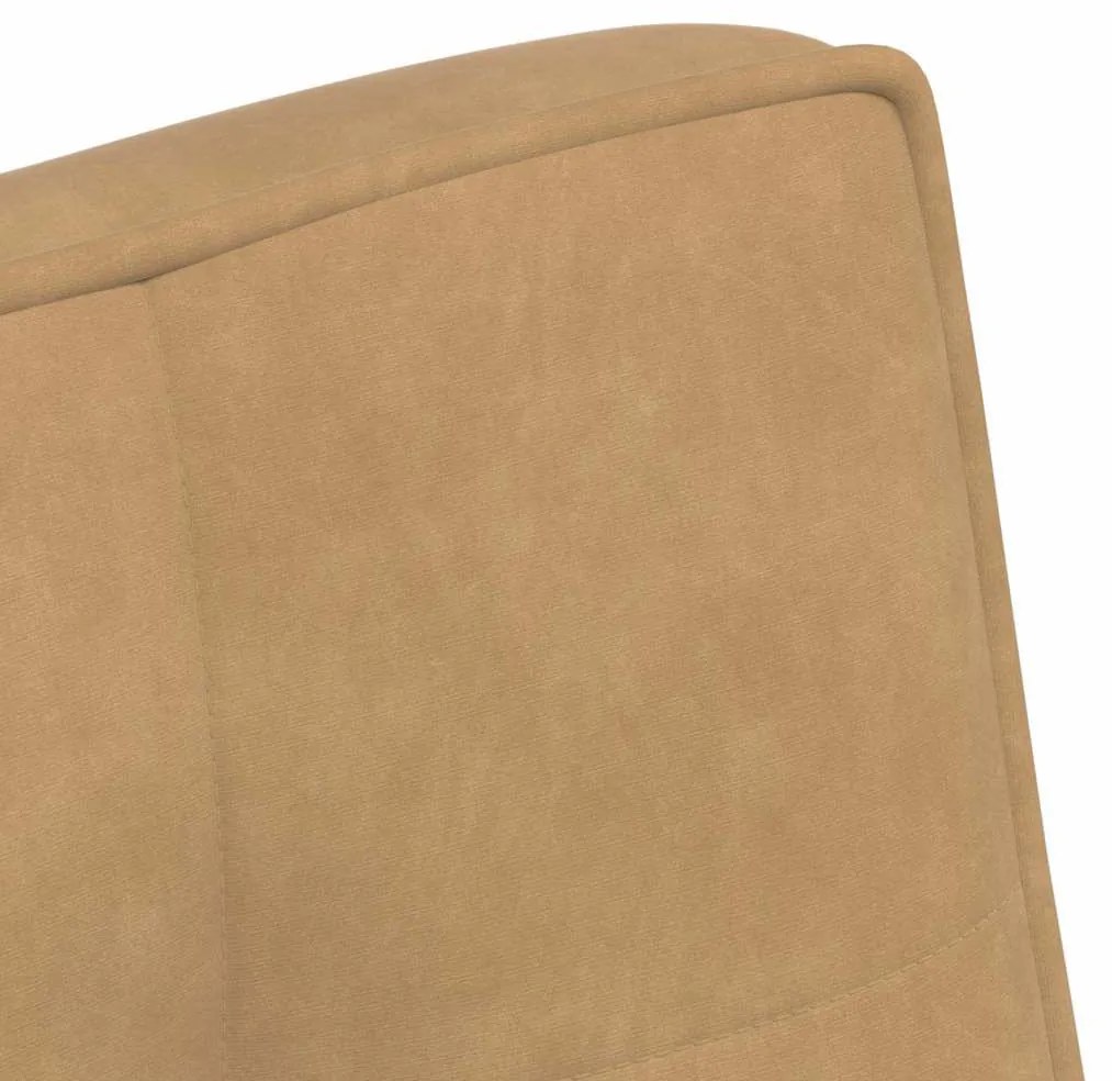 vidaXL barna bársonypad 110 x 74 x 84 cm