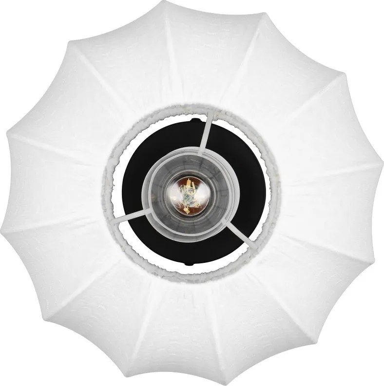 Fehér fém mennyezeti lámpa textil búrával ø 25 cm Madleine – Reality