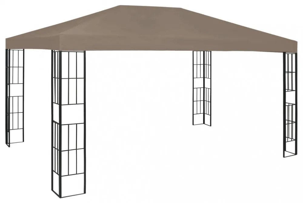tópszínű pavilon LED fényfüzérrel 4 x 3 m
