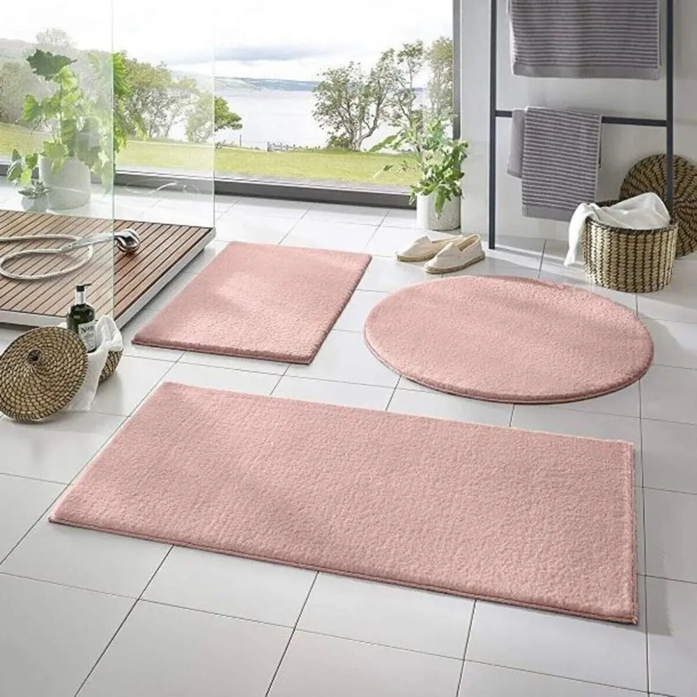 Rózsaszín fürdőszobai kilépő szett 3 db-os 50x90 cm – Mila Home