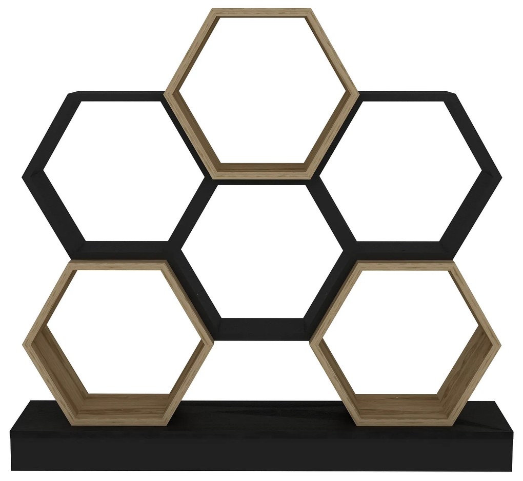 könyvespolc Cicek - Black, Oak