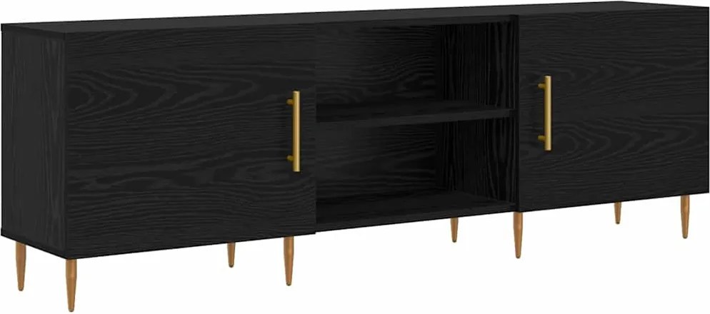 vidaXL TV szekrény Musta tammi 150 x 30 x 50 cm Faanyag