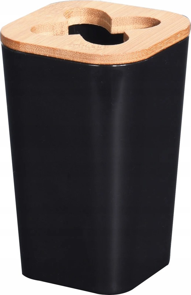 Fürdőszobai fogkefetartó bögre, fekete