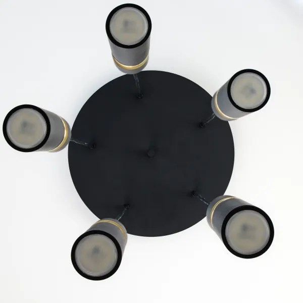 Jupiter 2014 - Csillár zsinóron ALAS 5xGU10/10W/230V fekete/arany