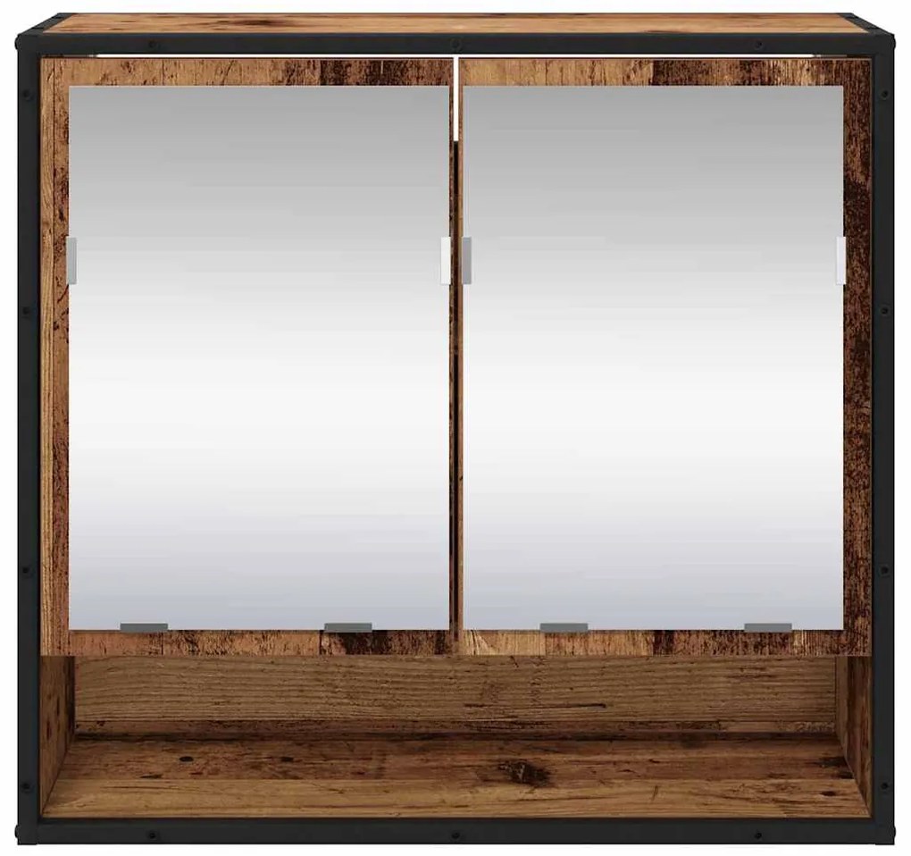 Fürdőszobai tükörszekrény Régi fa 65 x 20 x 60 cm Faanyag