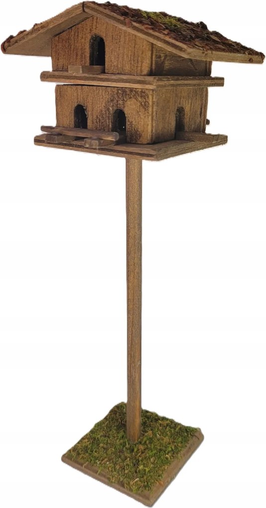 Fából készült galambtartó karácsonyi betlehem díszítéshez. 23cm magas, 15-18cm-es figurákhoz