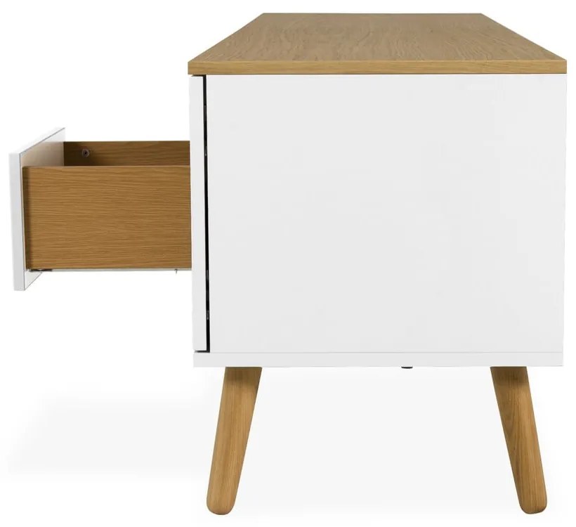 Dot fehér TV-állvány tölgyfa dekorral, szélesség 192 cm - Tenzo