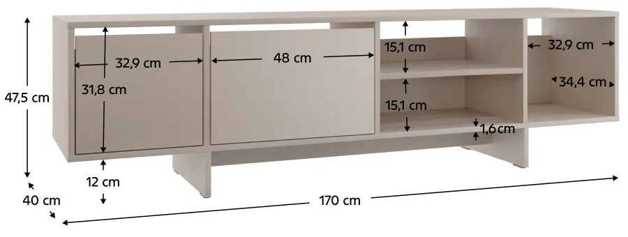 TV-állvány STANDO STD01, krém