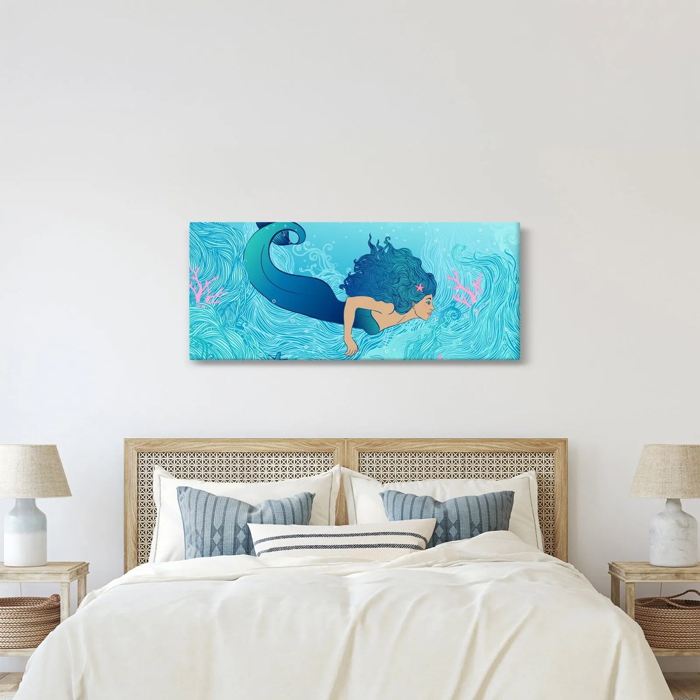 Festmény - Sellő (120x50 cm)