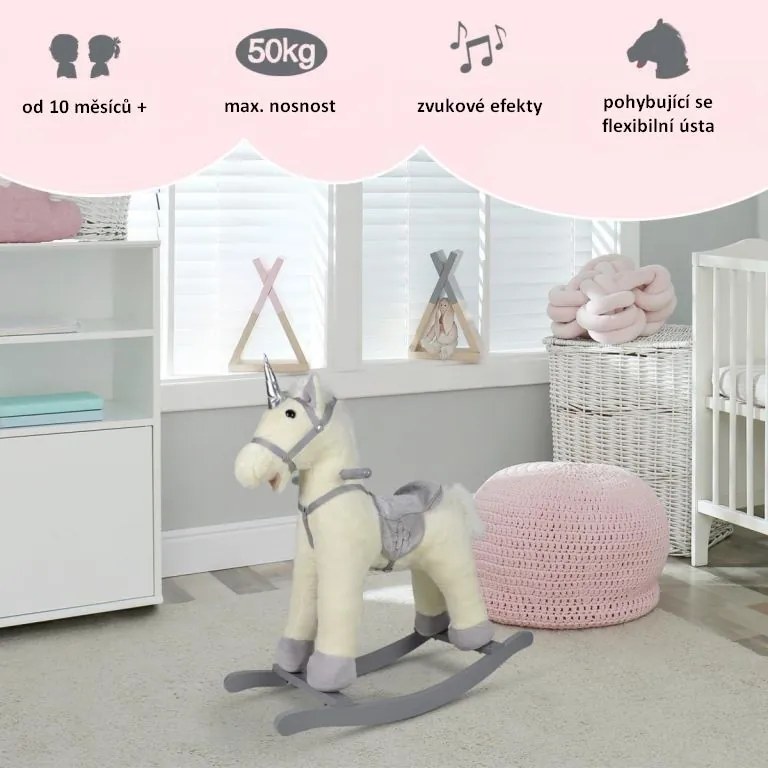 INFANTASTIC Hintaló Unicorn 74 x 30 x 64 cm ezüst