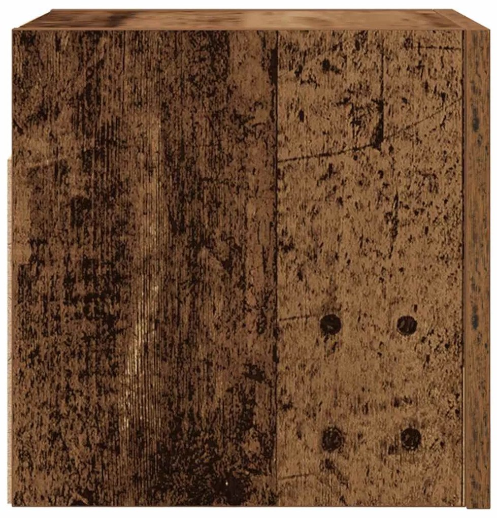 2 db antik fa színű falra szerelhető TV-szekrény 30,5x30x30 cm