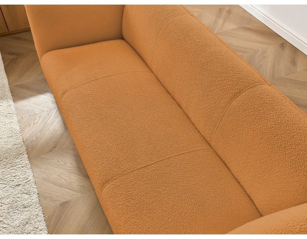 Mustársárga buklé kanapé 242 cm Giorgia – Bobochic Paris