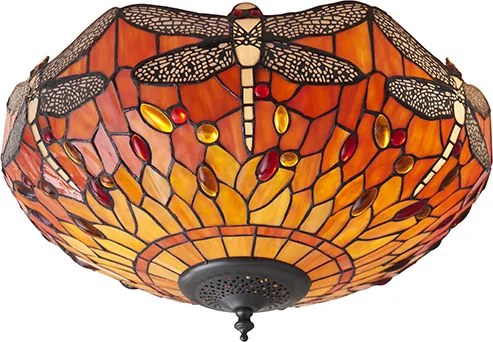 Endon klasszikus tiffany mennyezeti lámpa dragonfly flame sokszínű end70721