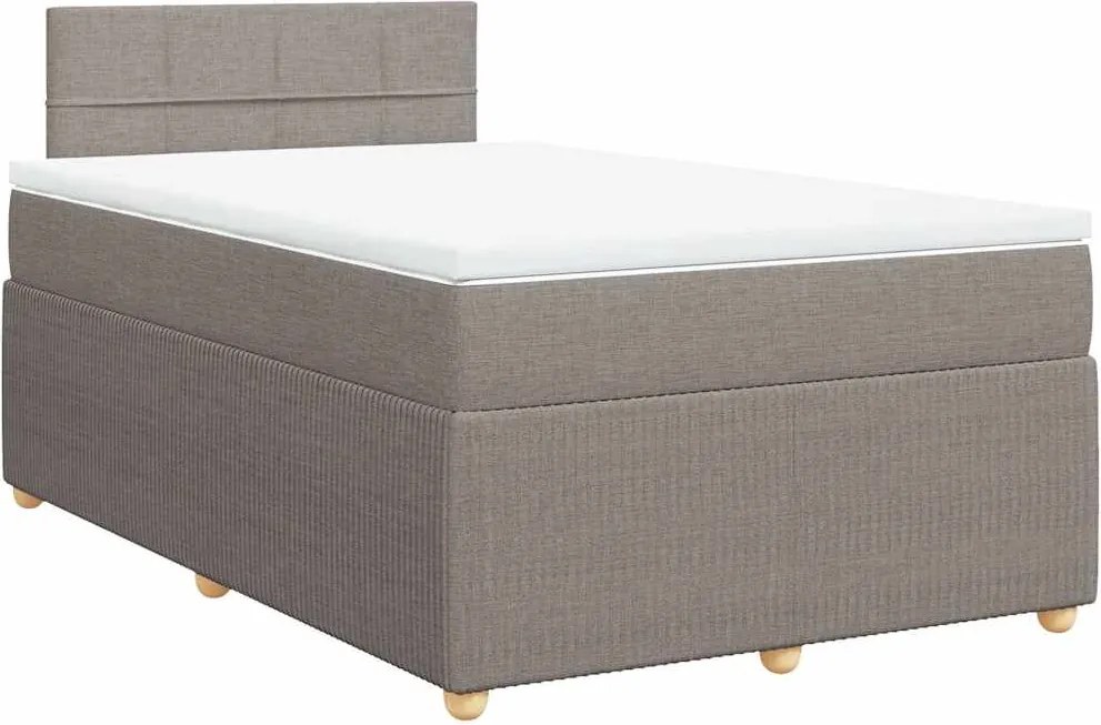 vidaXL tópszínű szövet rugós ágy matraccal 120 x 200 cm