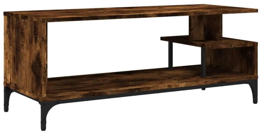 füstös tölgy szerelt fa/porszórt acél TV-szekrény 102x40x41 cm