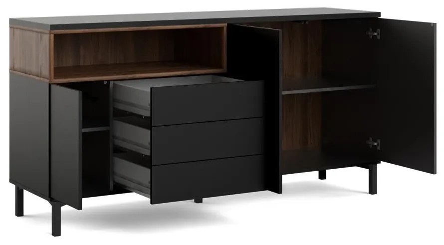 Atrei II komód, fekete / dió