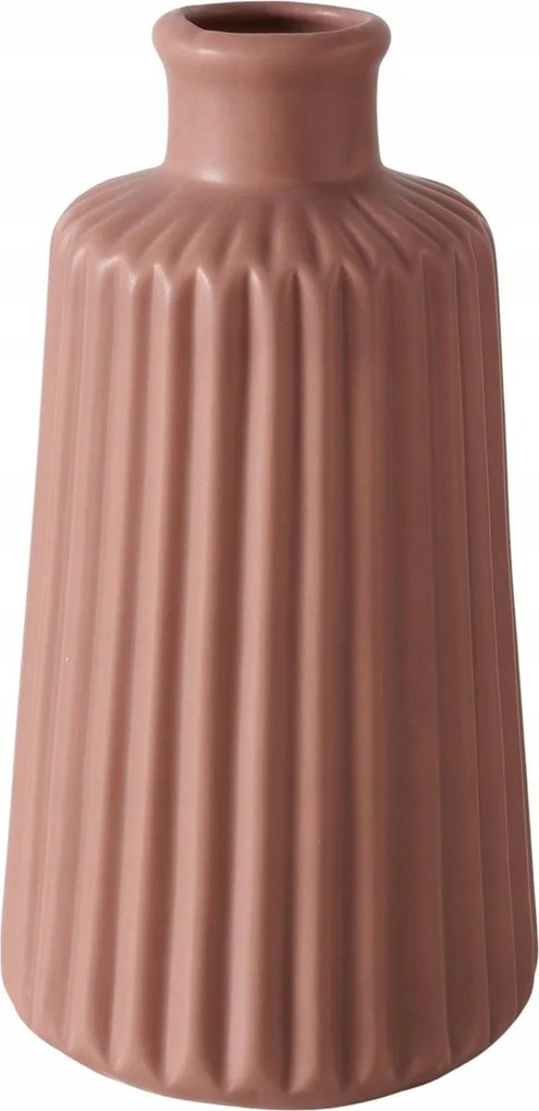 Kézzel Festett Kerámia Váza 17 CM Átmérő 9,5 CM Rózsaszín