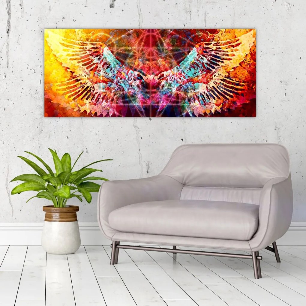 Kép - Merkaba szárnyakkal, absztrakció (120x50 cm)