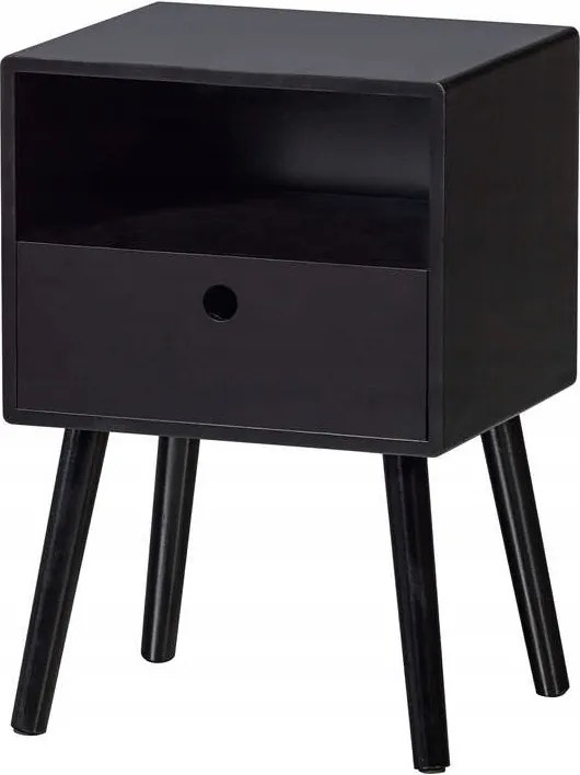 Ozzy éjjeliszekrény, fekete, Woood