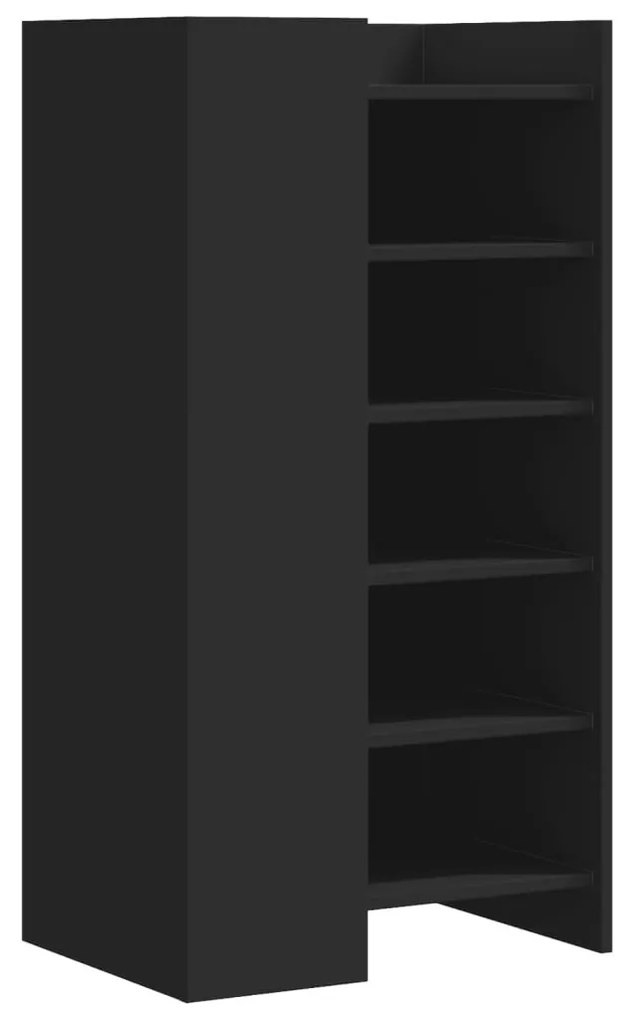 vidaXL fekete szerelt fa cipőszekrény 52 x 37,5 x 100 cm