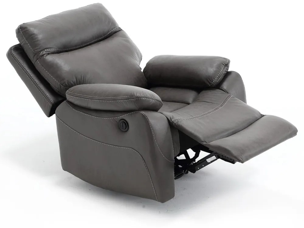 Fotoliu De Relazare Și Televizor, Electric 1 Motor 240 V , Capitonat Cu Textil Gri