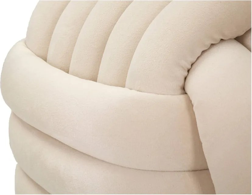 Krémszínű bársony puff Softy – Mauro Ferretti